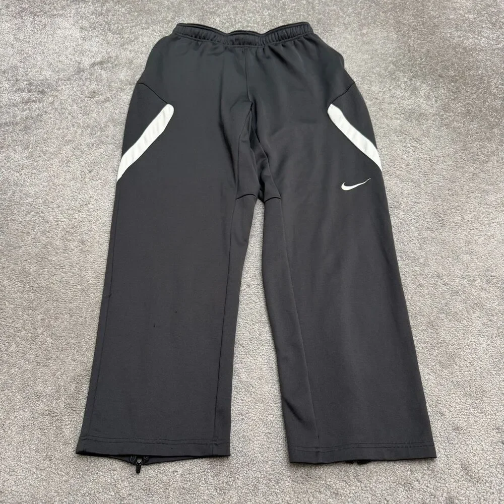 Nike Dri-Fit Squad 14 Sideline Training Track Pants Mens Medium Black Ankle Zip